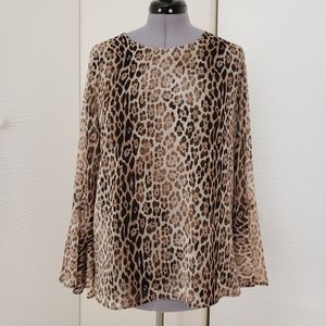 Calvin Klein Bell Sleeve Top  Size L NWOT